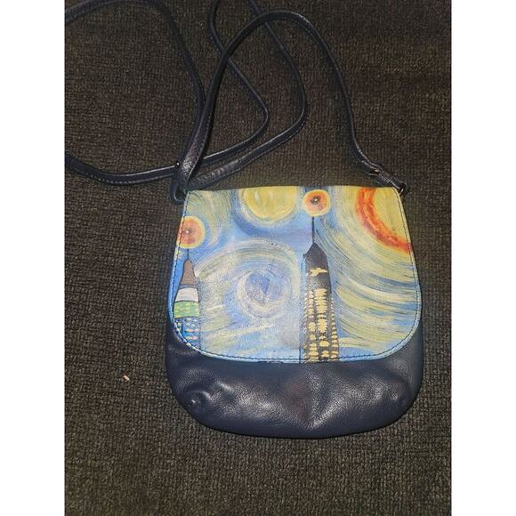 Sharif 1827 Purse Designed in New York Cityscape Van Gogh Vibes - Picture 2 of 4